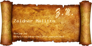 Zeidner Melitta névjegykártya